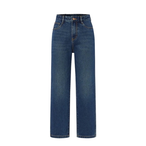 MO & CO High Waist Ankle Jeans Straight Size 28 Mid Wash High Rise Quality - Picture 1 of 14